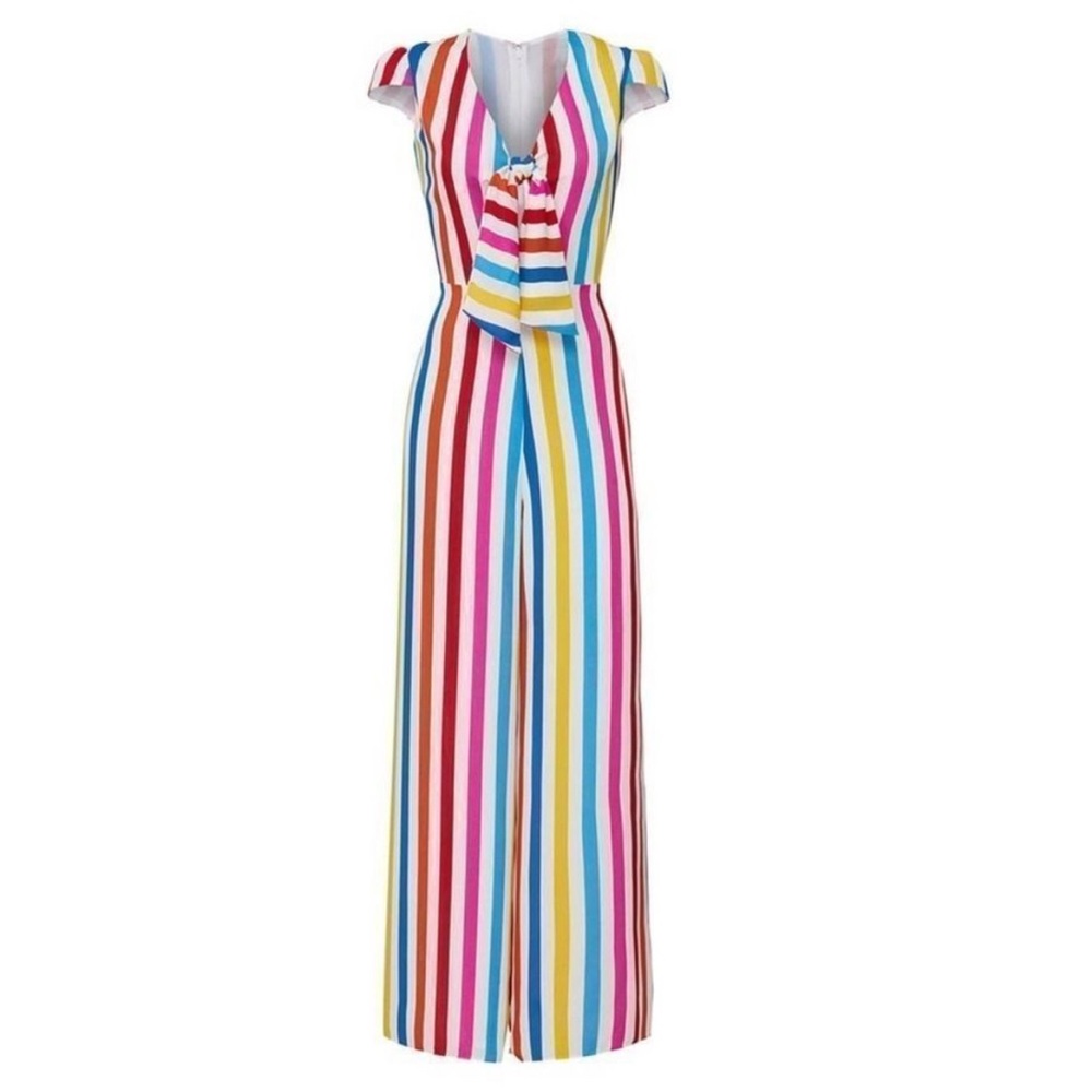 Color Me Courtney Womenโ White Sheree Jumpsuit 4